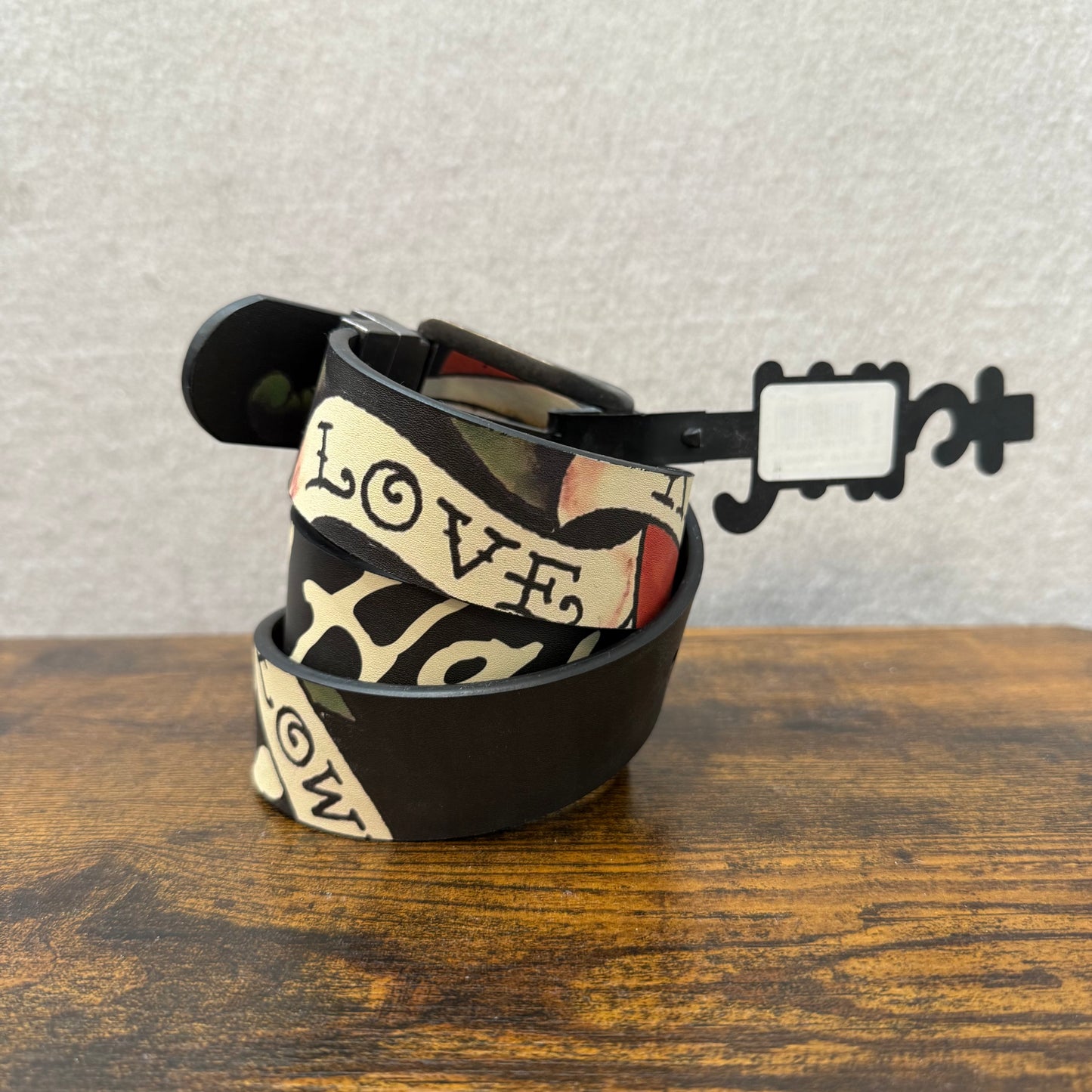 Ed Hardy Love Kills Slowly Unisex Black Skull Graphic Reversible Belt Size 32