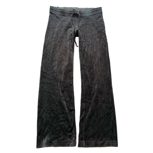 Juicy Couture Women's Charcoal Gray Velour Flared Track Pants Loungewear Size P