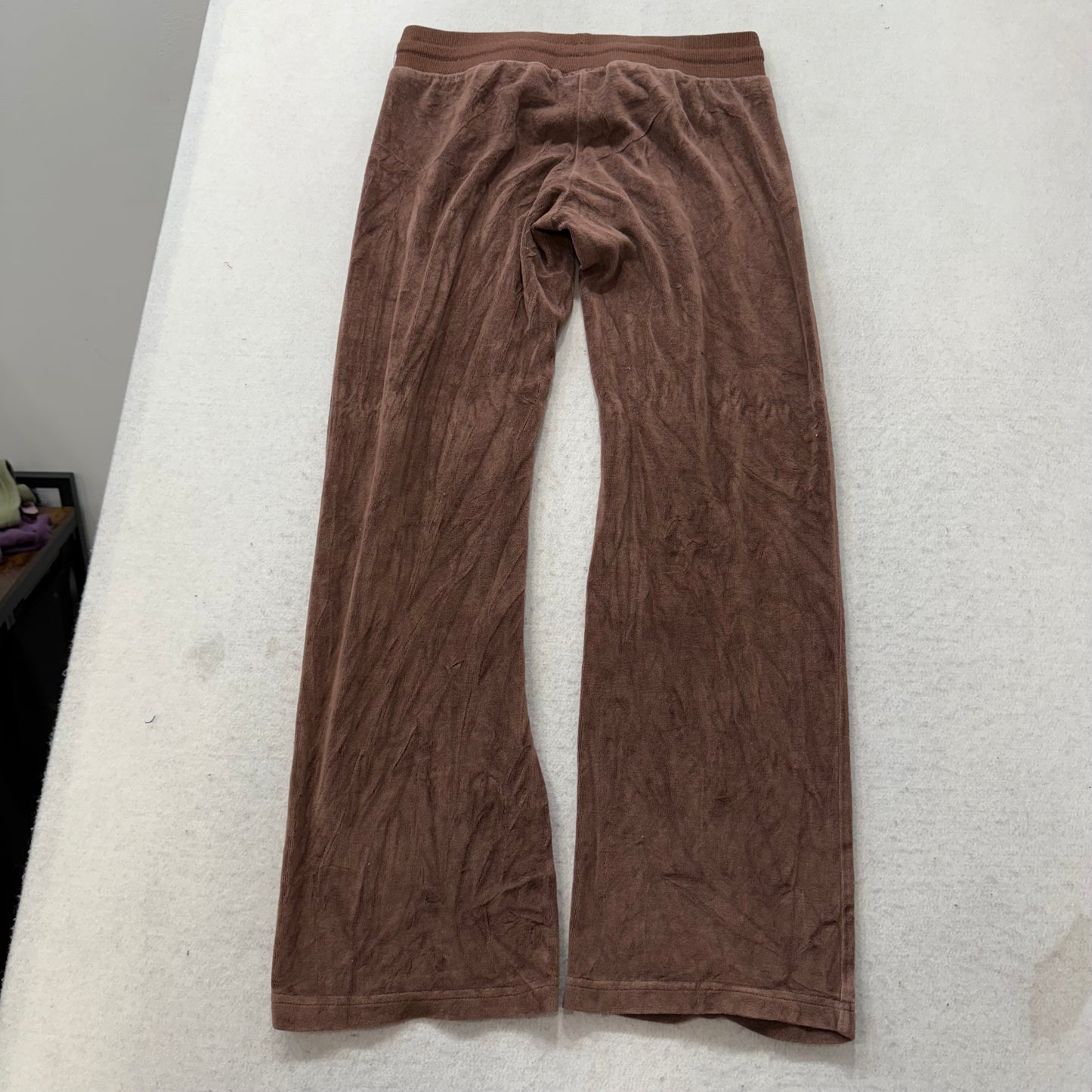 Vintage Juicy Couture Women's Chestnut Brown Velour Flared Track Pant Y2K Size S