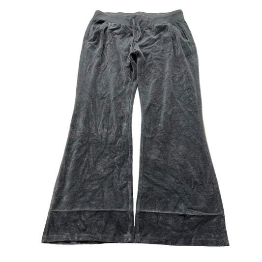 Vintage Juicy Couture Women's  Gray Velour Flared Track Pants Drawstring Size L