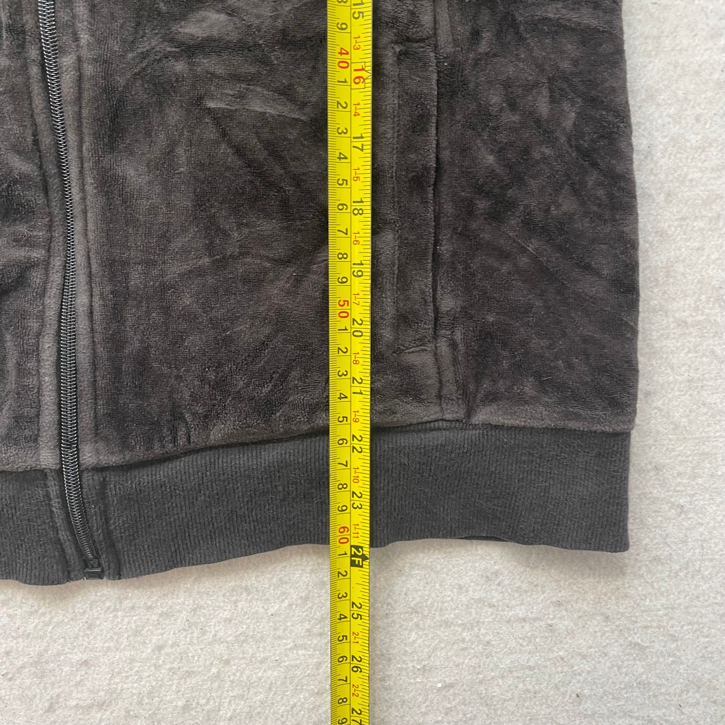 Juicy Couture Women's Dark Brown Velour Zip-Up Track Jacket Classic Y2k Size XL