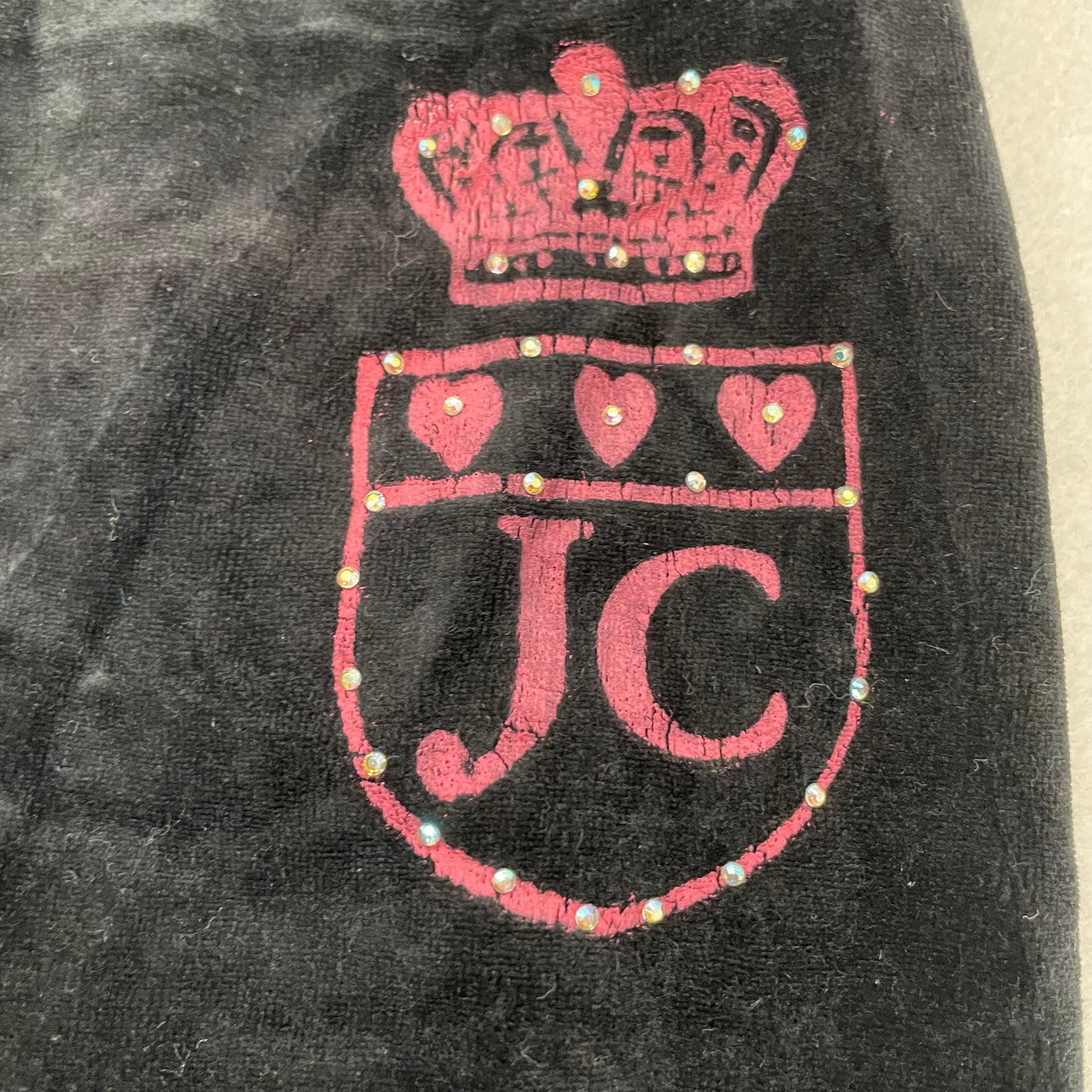 Vintage Juicy Couture Women's Black Velour Flared Leg Track Pant Logo Y2K Size S