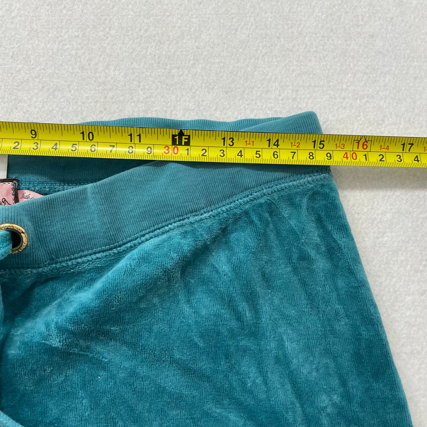 Vintage Juicy Couture Women's Teal Ombre Velour Flared Leg Track Pant Y2K Size S