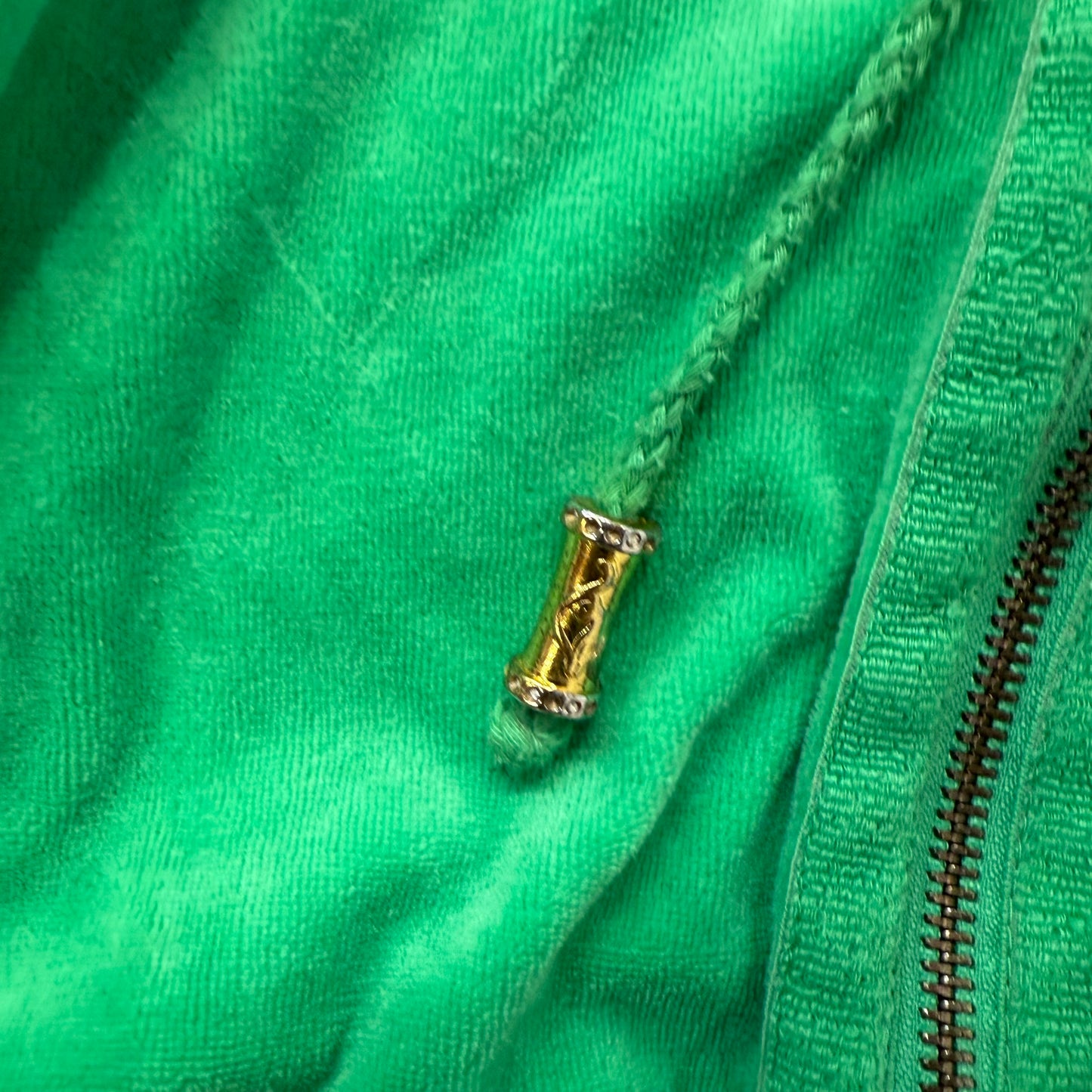 Baby Phat Women's Green Velour Zip-Up Hoodie Rhinestones Classic Fit Size 1X