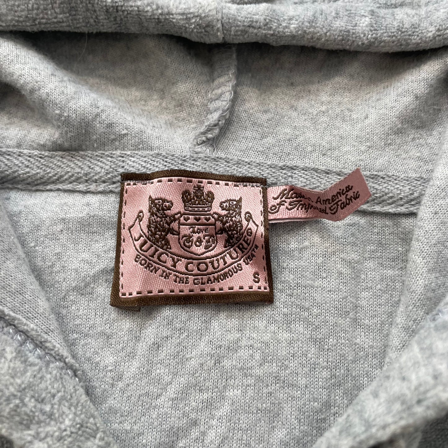 Vtg Juicy Couture Women's Heather Grey Velour Tracksuit Set Hoodie & Pant Size S