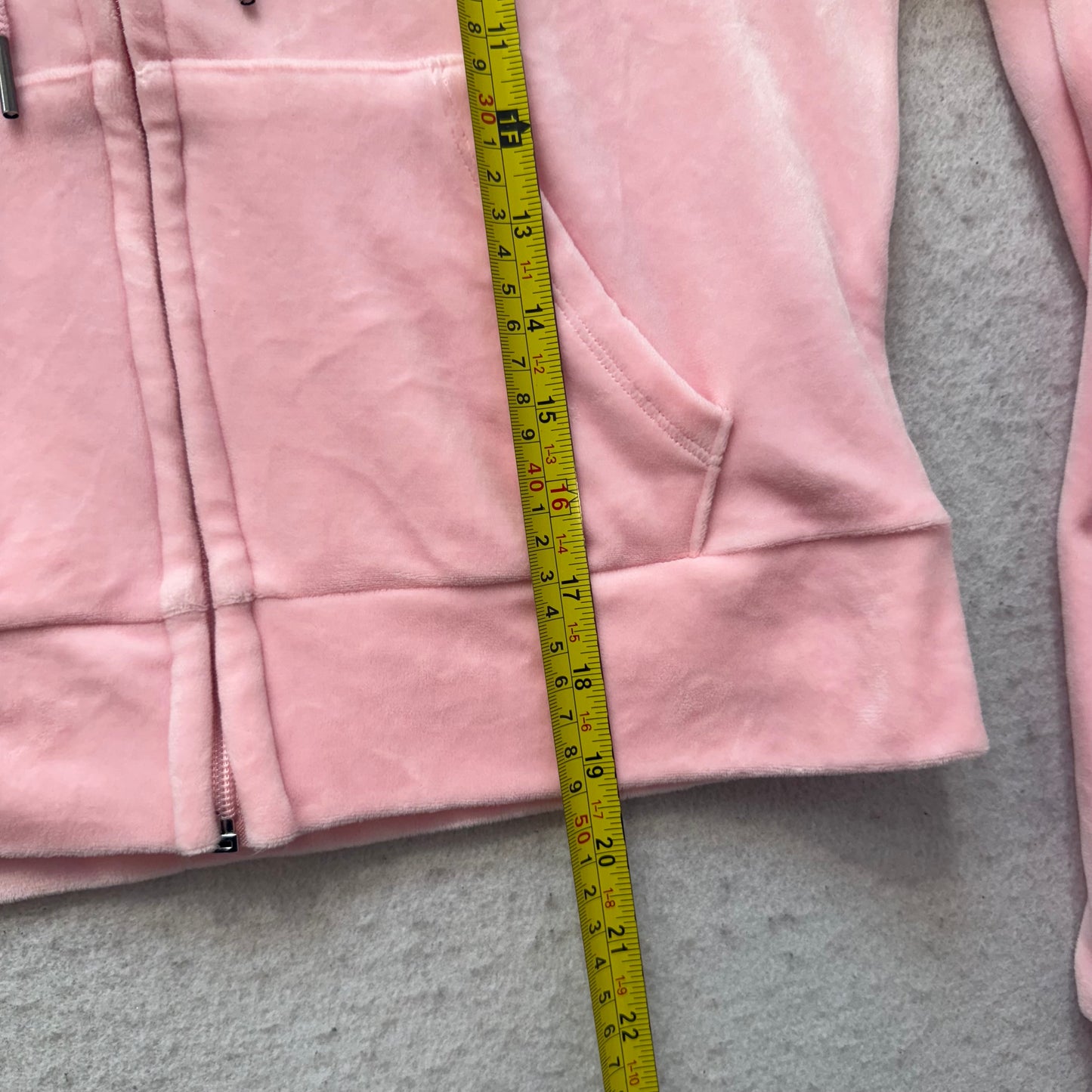 Playboy Womens Pink Velour Zip Up Cropped Fit Hoodie Rhinestones Logo Y2K Size M