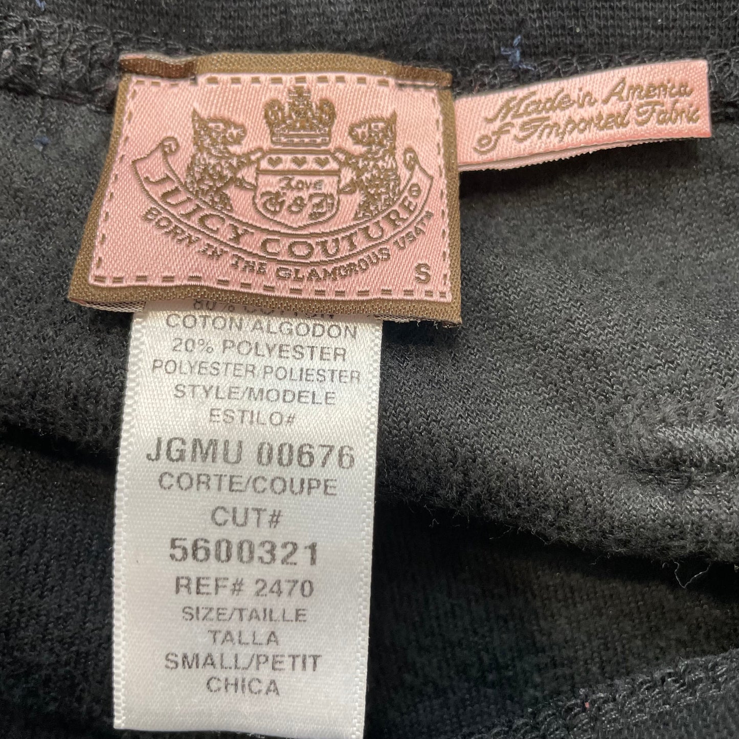 Vintage Juicy Couture Women's Jet Black Velour Flared Track Pants Pockets Size S