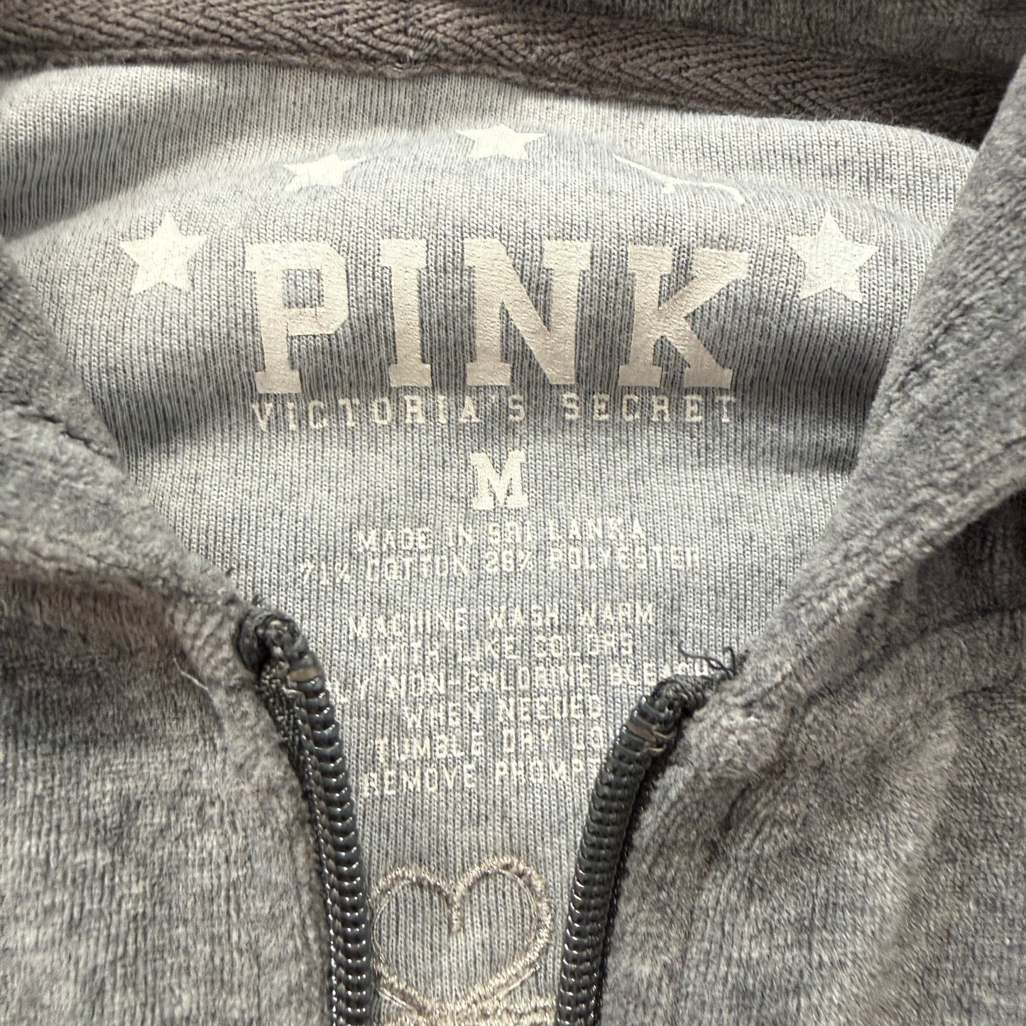 Victoria's Secret PINK 86 Tour Women Gray Velour Tracksuit Set Hoodie & Pant M/S