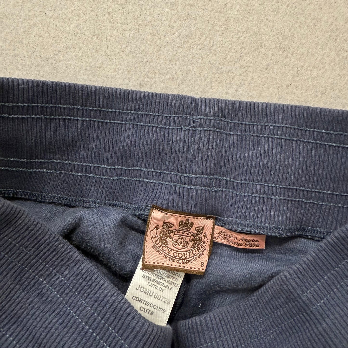 Vintage Juicy Couture Women Dusty Blue Gray Flared Track Pant Bell Bottom Size S