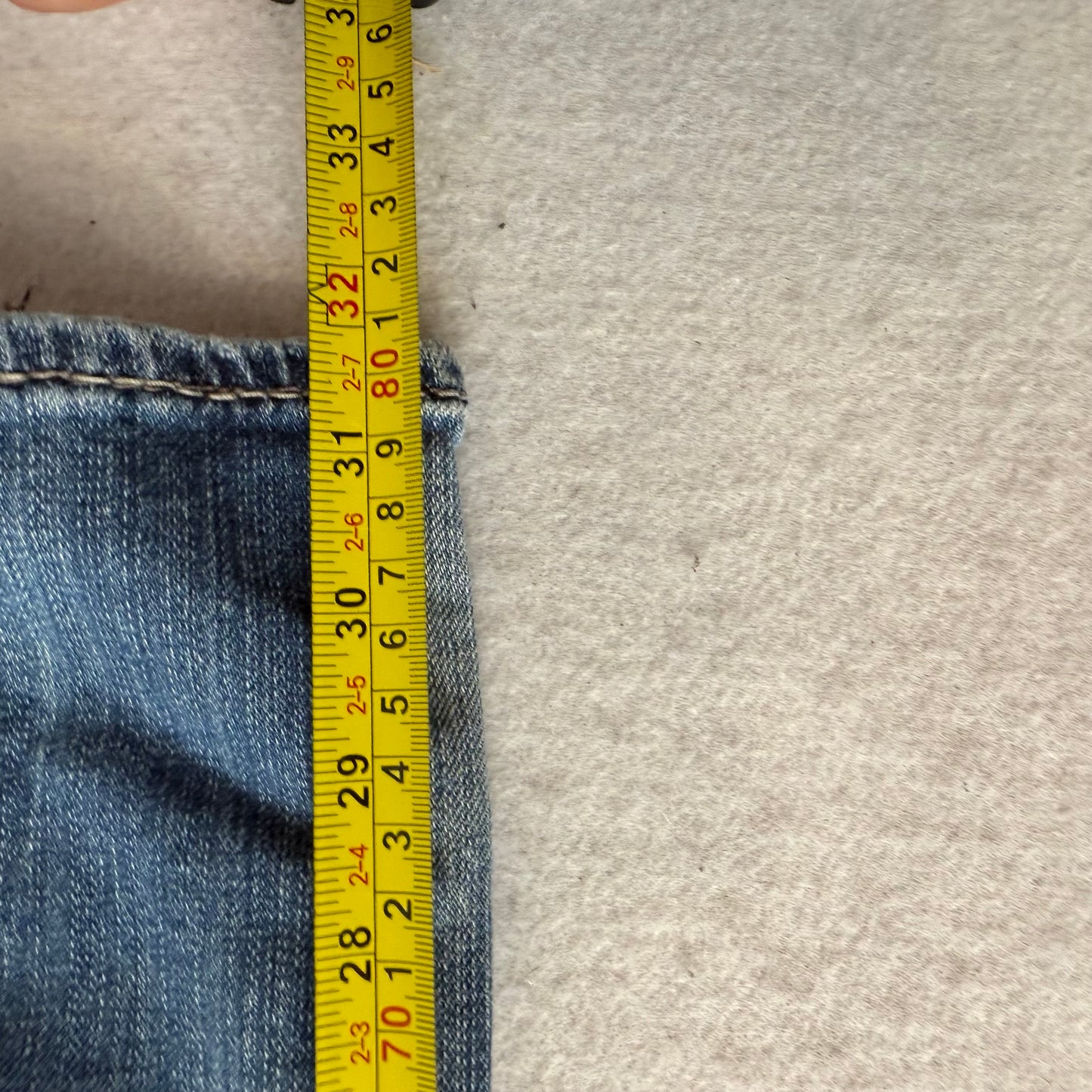 Big Star Women's Medium Wash Blue Denim Bootcut Jeans Raw Hem Low Rise Size 28