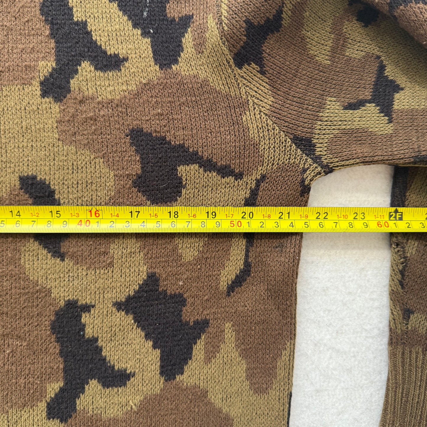 Vintage Kolpin Mens Brown Camo Knit Pullover Sweater Duck Hunter Crewneck Size L