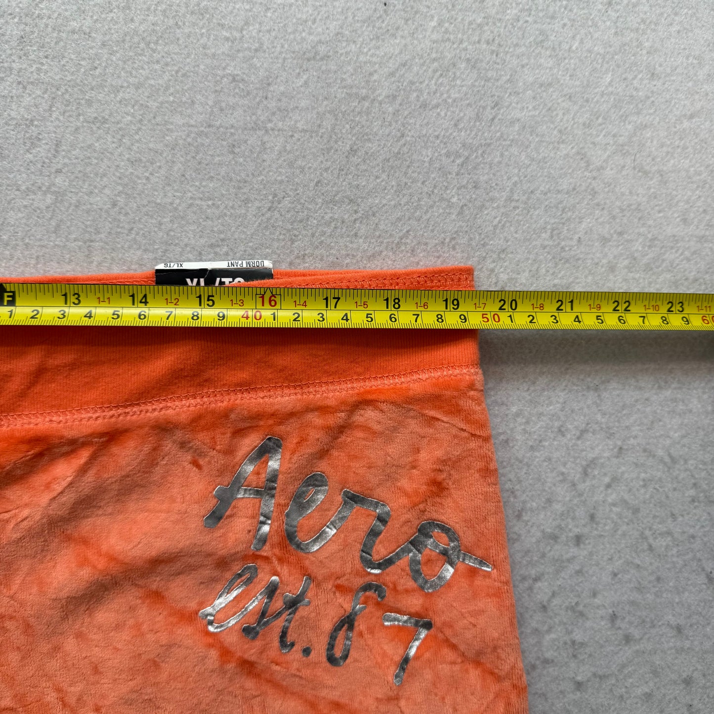 Aéropostale Women Bright Tangerine Velour Flared Track Pant Logo Y2K Size XL NWT