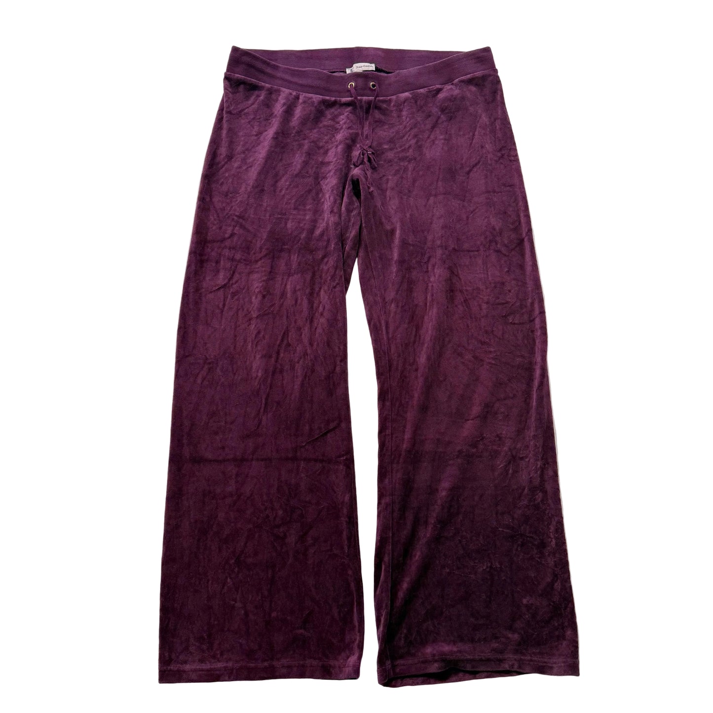 Vintage Juicy Couture Purple Drawstring Flare Velour Pants Size XL