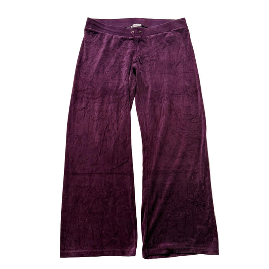 Vintage Juicy Couture Purple Drawstring Flare Velour Pants Size XL