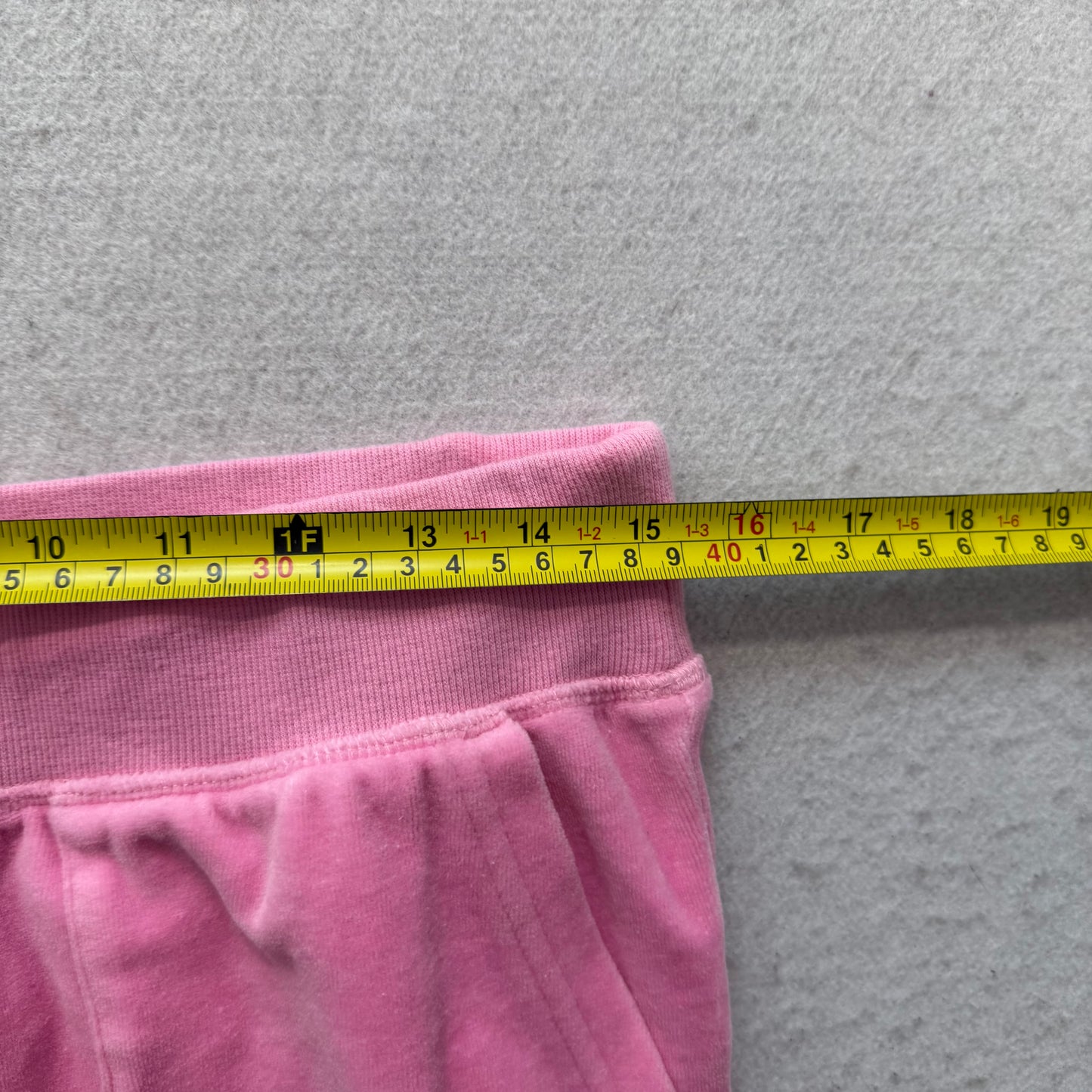 Vintage Juicy Couture Women's Pink Velour Flared Leg Track Pants Pockets Size L