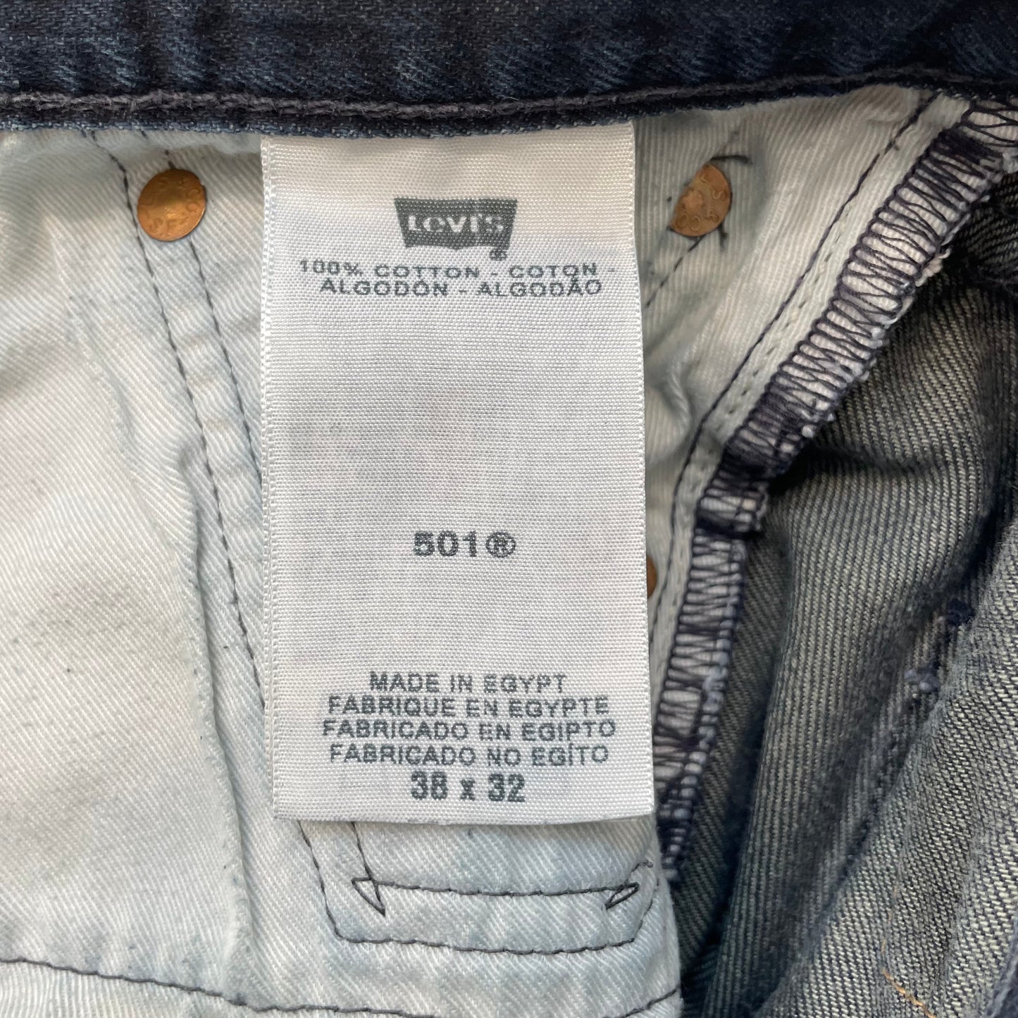 Levi's 501 Classic Original Fit Men's Blue Denim Jeans Button Fly Size 38x32