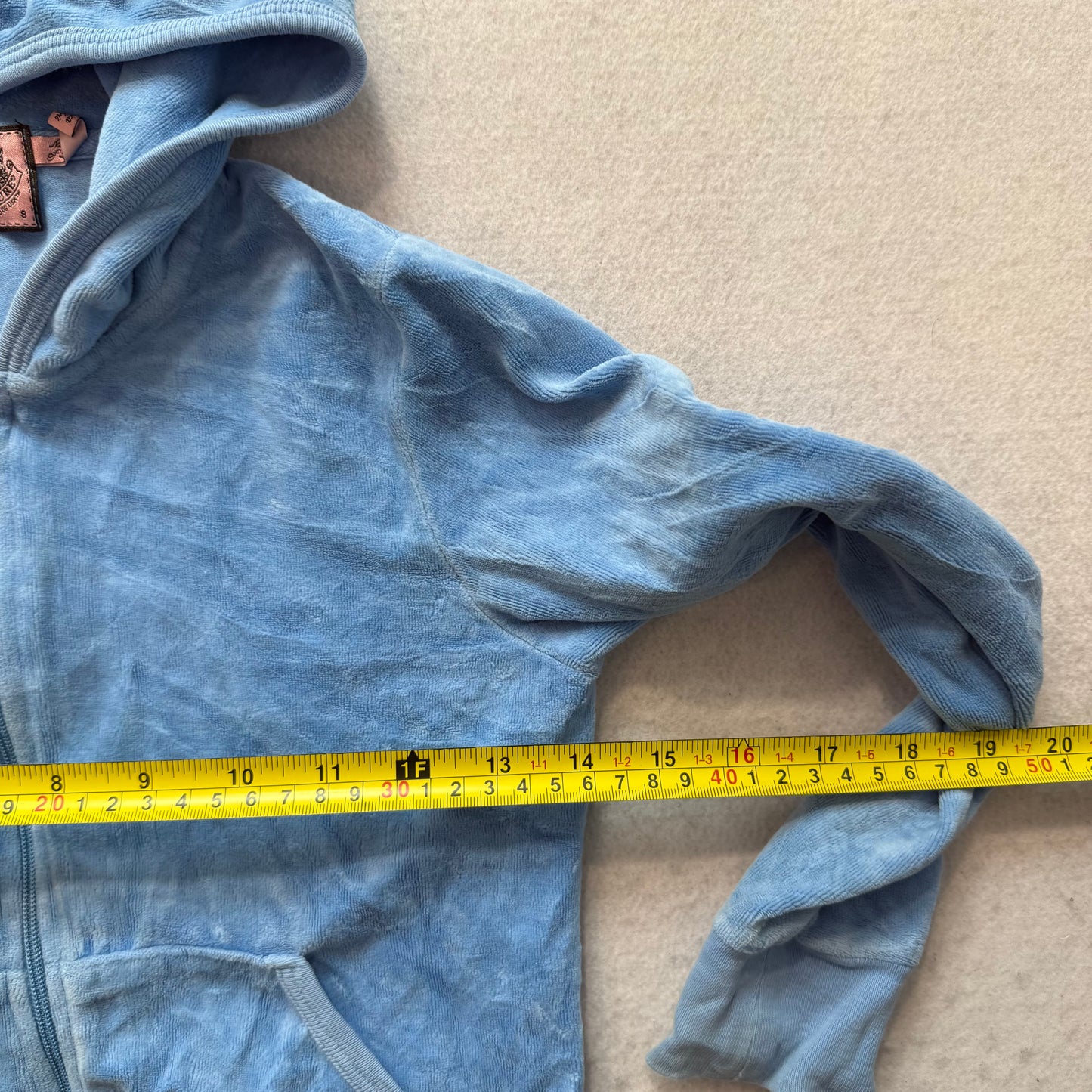 Juicy Couture “Cupcake Couture” Womens Cornflower Blue Zip Up Hoodie Logo Size S