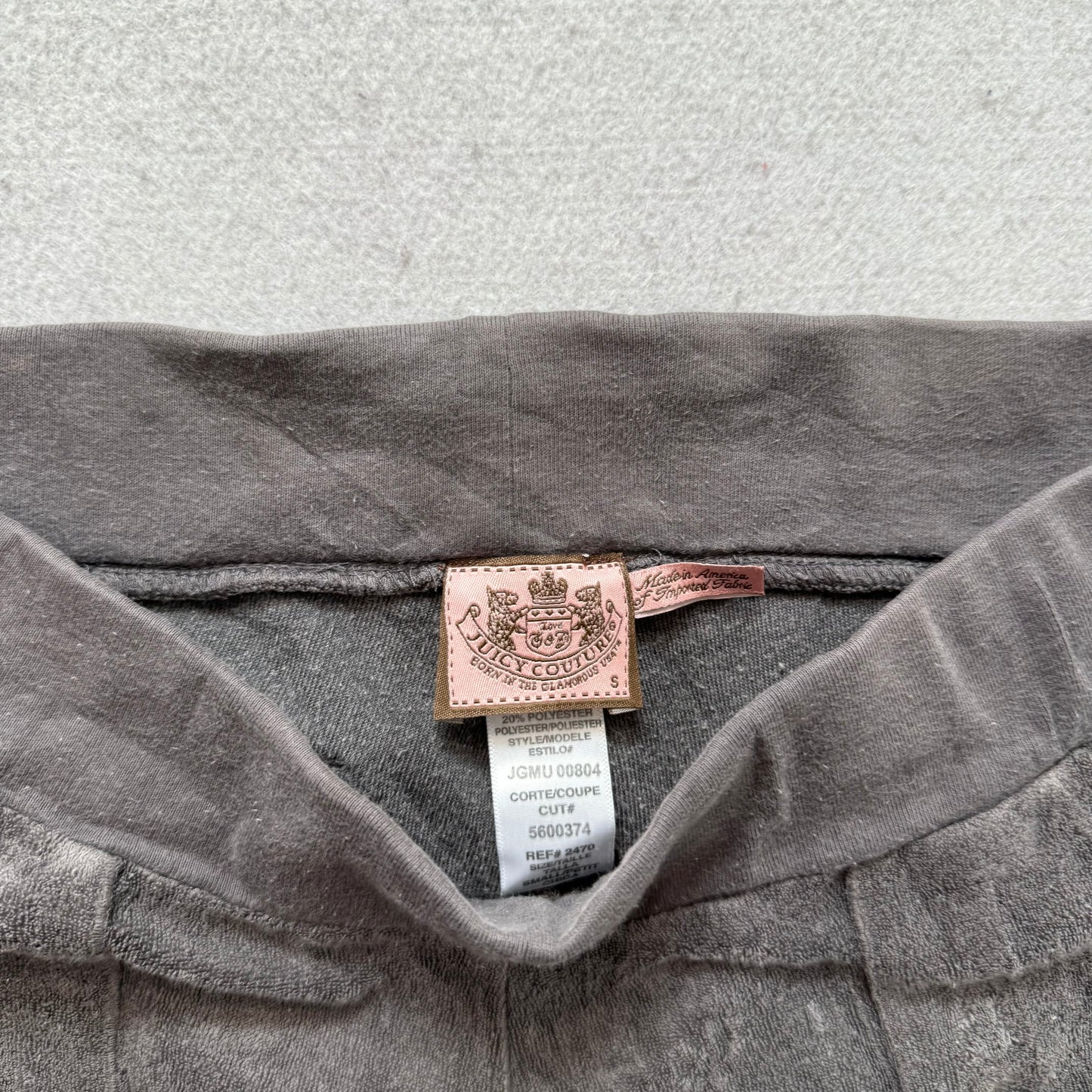 Vintage Juicy Couture Women's Deep Gray Terry Cloth Flared Track Pant Y2k Size S