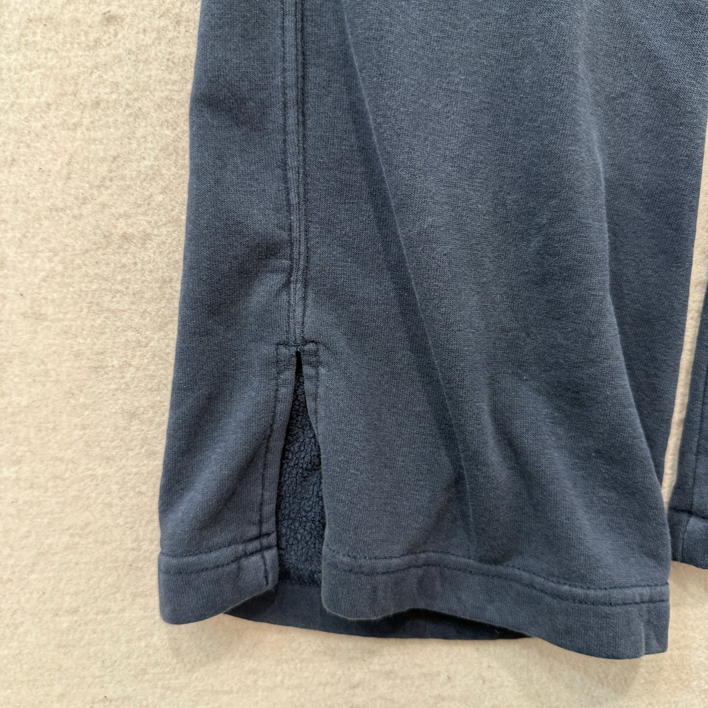 Nike Women's Navy Blue Wide Leg Sweatpants Drawstring Swoosh Logo Relaxed Size L