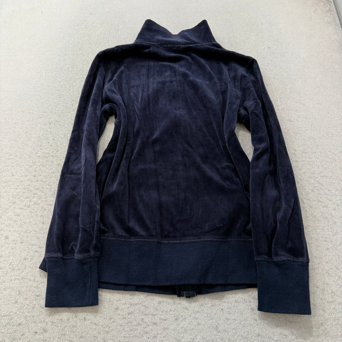 Juicy Couture Women's Navy Blue Velour Tracksuit Set Track Jacket & Pants Size M