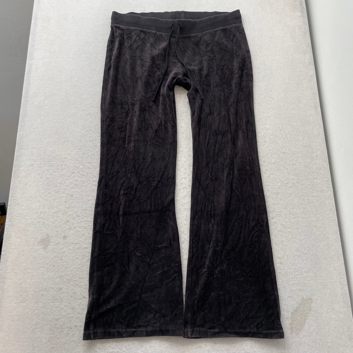 Vtg Juicy Couture Women's Faded Black Velour Tracksuit Set Hoodie & Pant Size XL