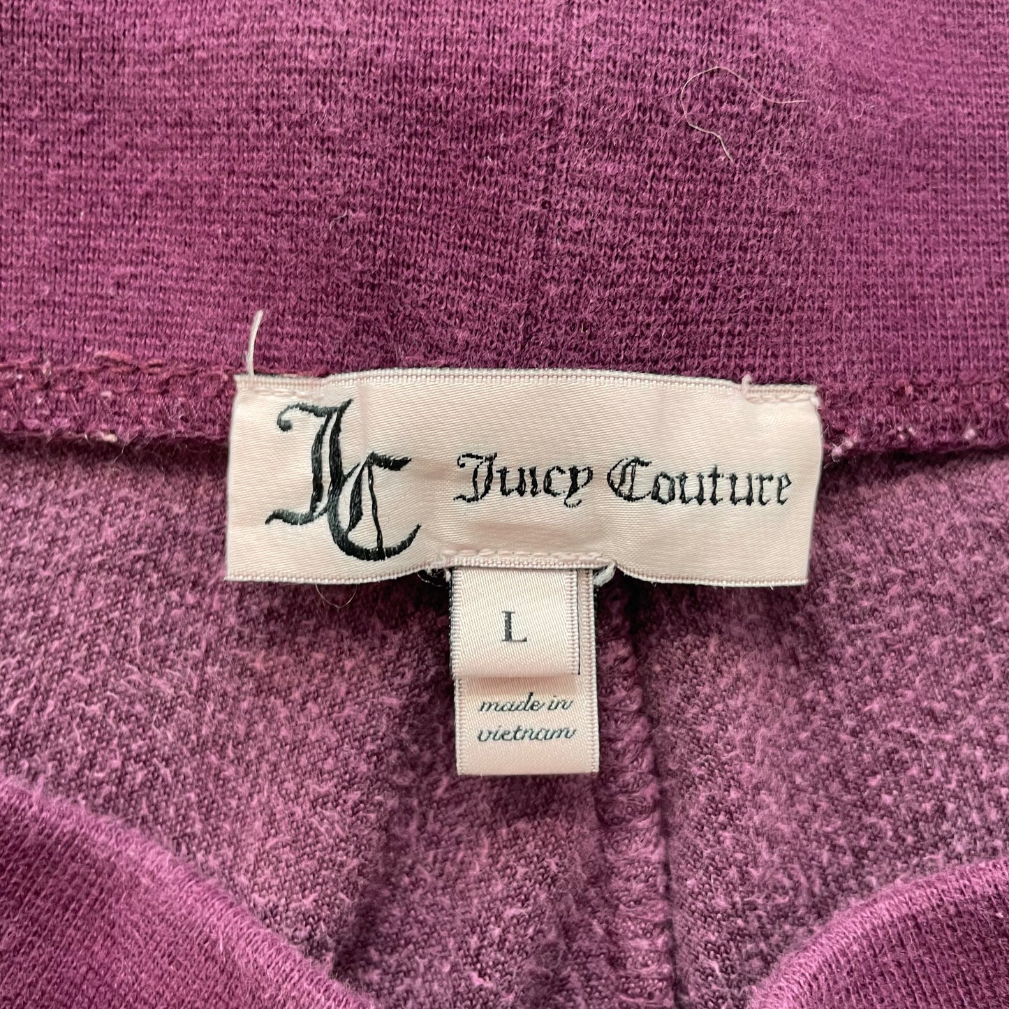 Vtg Juicy Couture Of Queen Couture Women's Burgundy Velour Tracksuit Set Size L