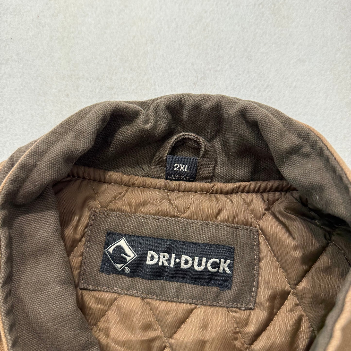 Dri Duck Farwest Fabrication Mens Brown Horizon Canvas Work Jacket Logo Size 2XL