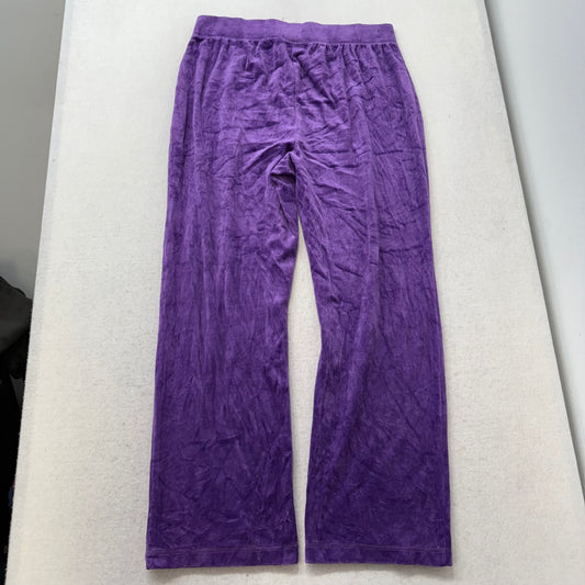 Juicy Couture Women's Purple Velour Flared Track Pant Loungewear Y2K Size XL