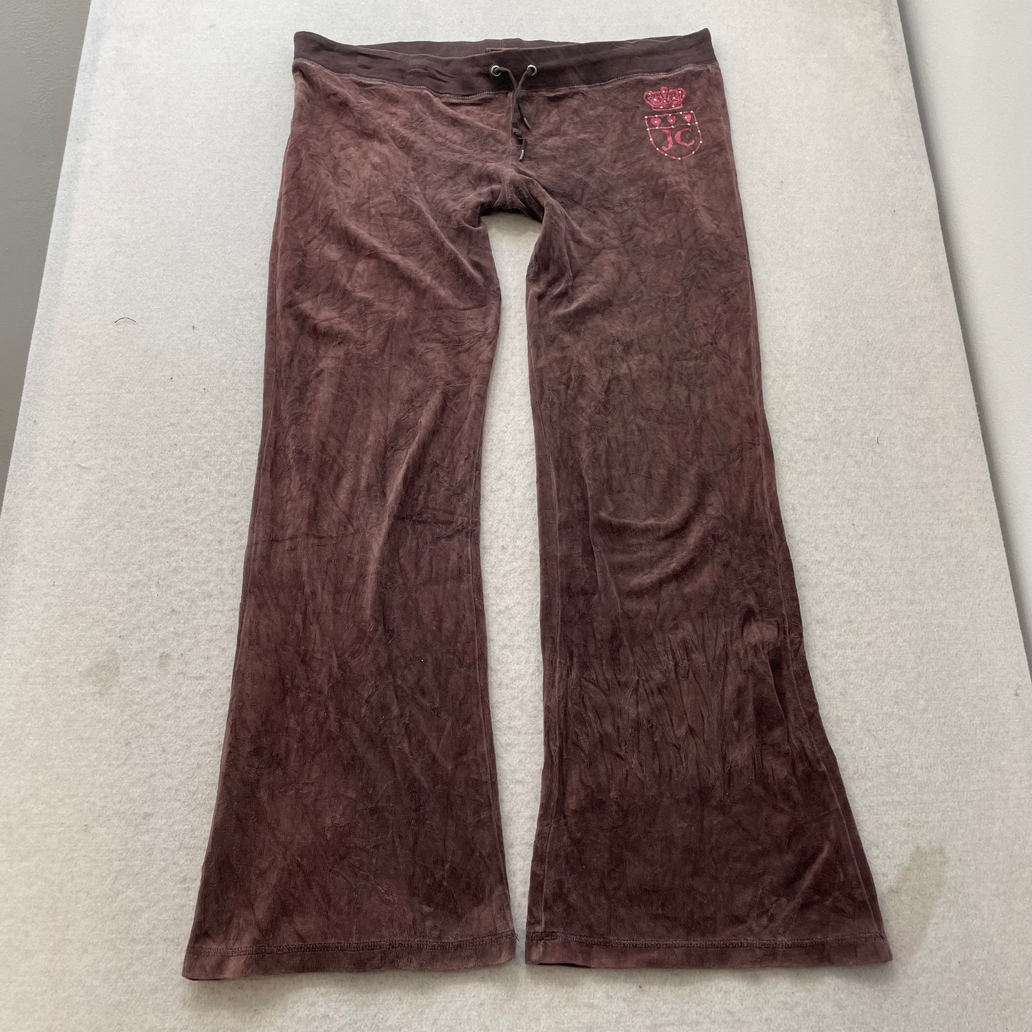 Vintage Juicy Couture Women's Brown Velour Tracksuit Sets Hoodie & Pant Size S
