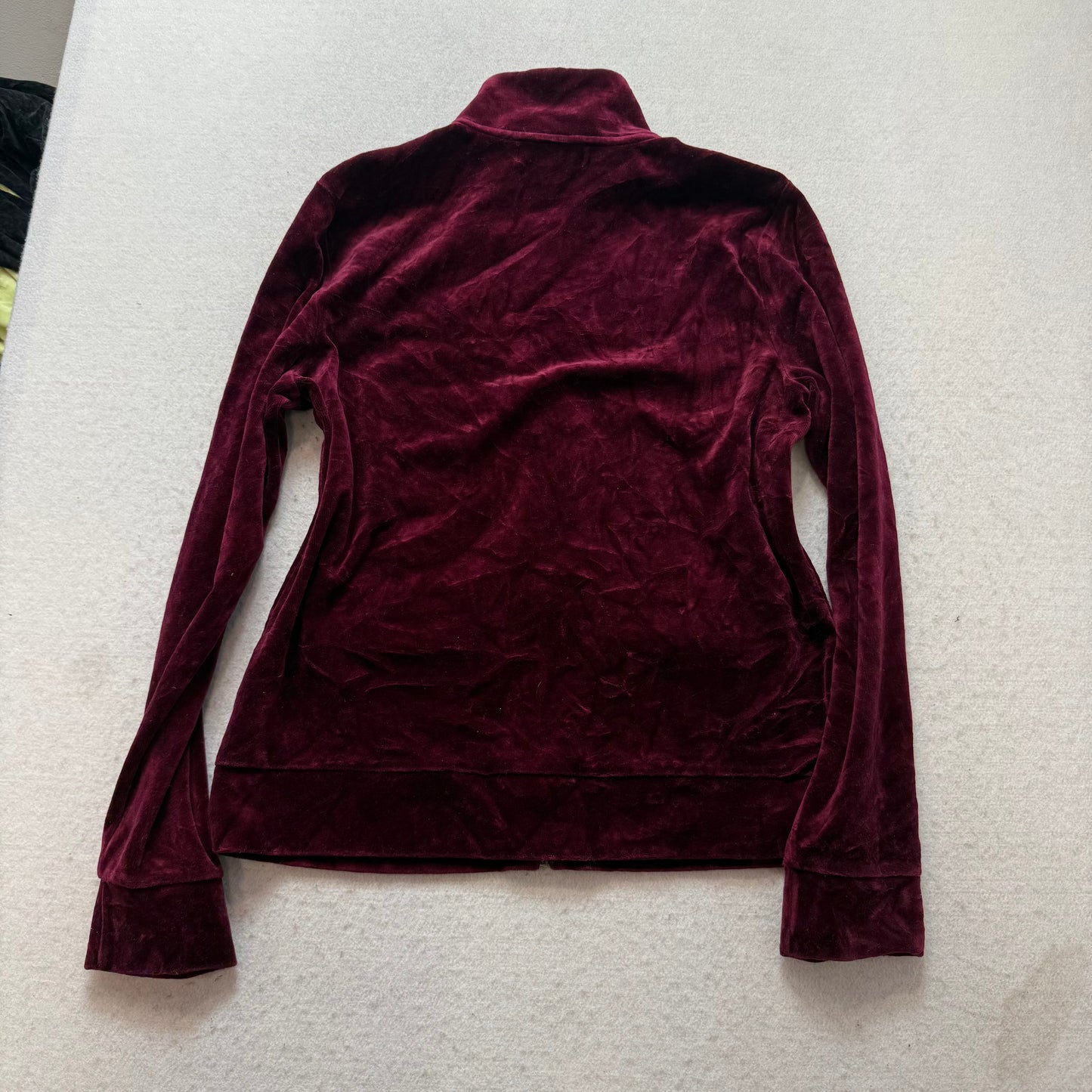 Lauren Ralph Lauren Women's Maroon Zip Up Track Jacket Snap Flap Pockets Size M