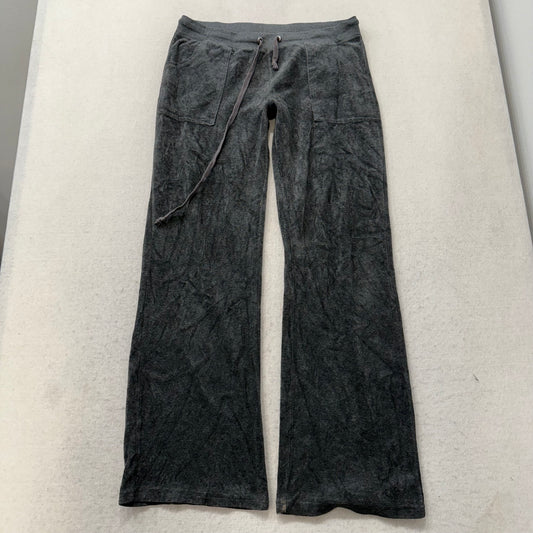 Juicy Couture Women's Dark Gray Flared Track Pant Loungewear Flap Pockets Size M