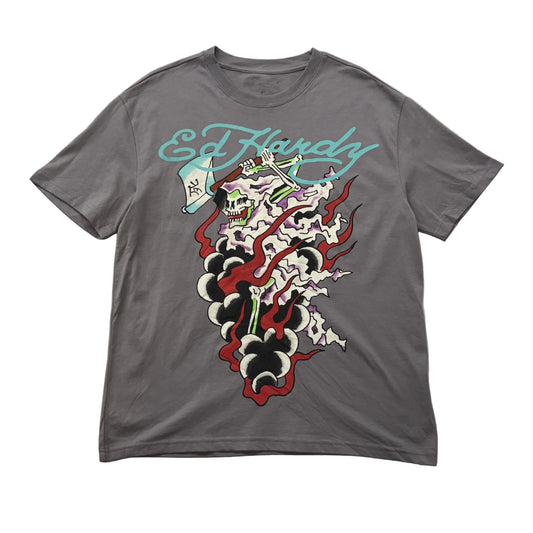 ED HARDY “Reaper” GREY GRAPHIC TEE