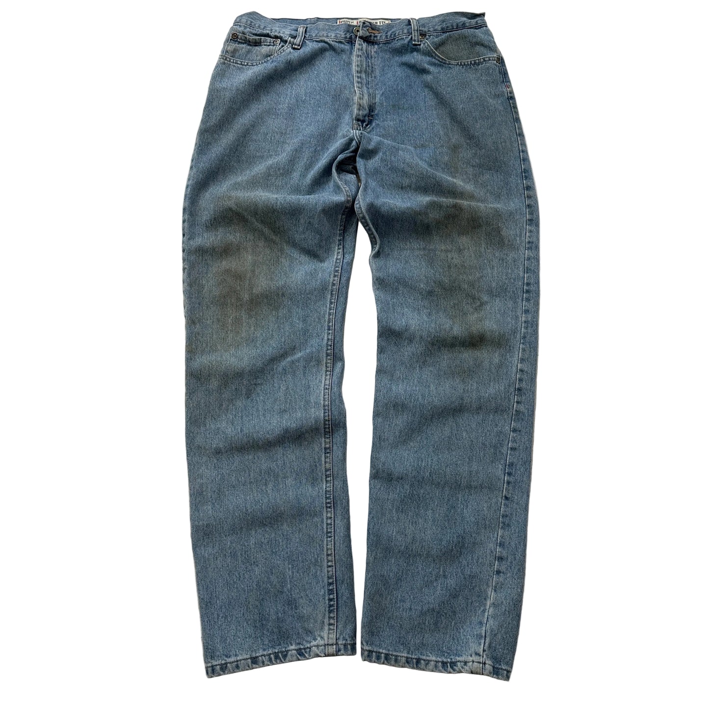 Bailey's Point Men's Blue Regular Fit Denim Jeans Zip-Fly Mid Rise Size 38x34