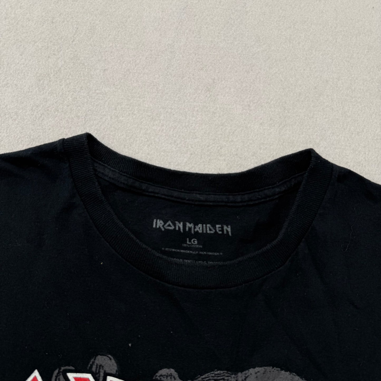 Iron Maiden Black T-Shirt Short Sleeves The Number of the Beast Graphic Size L