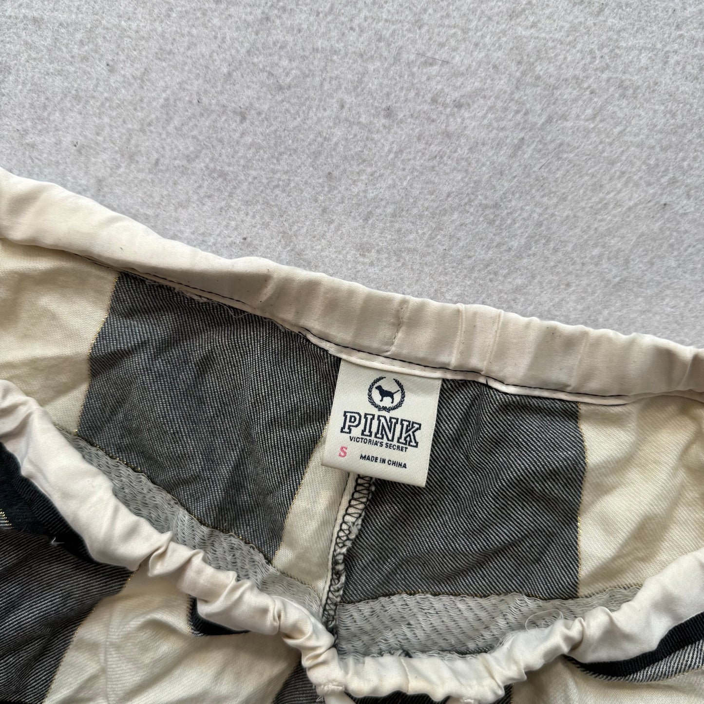Victoria's Secret PINK Black White Buffalo Plaid Pattern Pajama Pants Size S