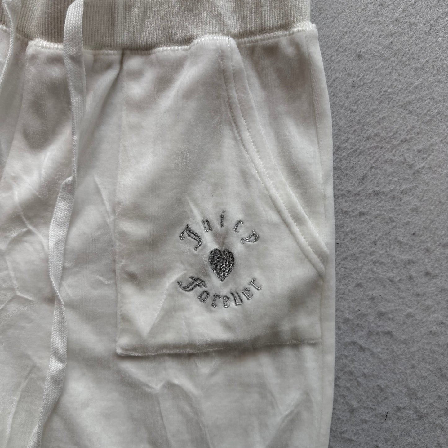 2003 Vintage Juicy Couture Scottie Dogs Womens White Velour Tracksuit Set Size M