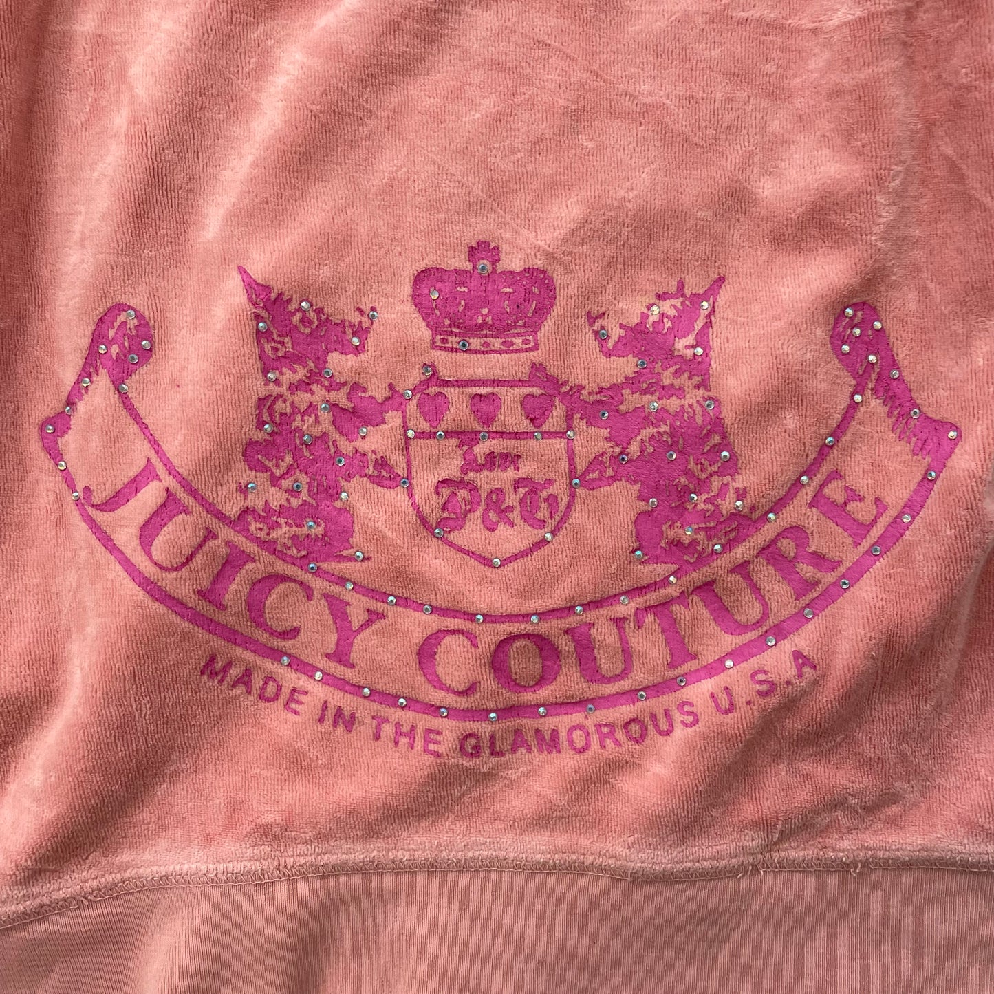 Juicy Couture Scottie Dogs Women's Pink Velour Zip-Up Hoodie Loungewear Size P