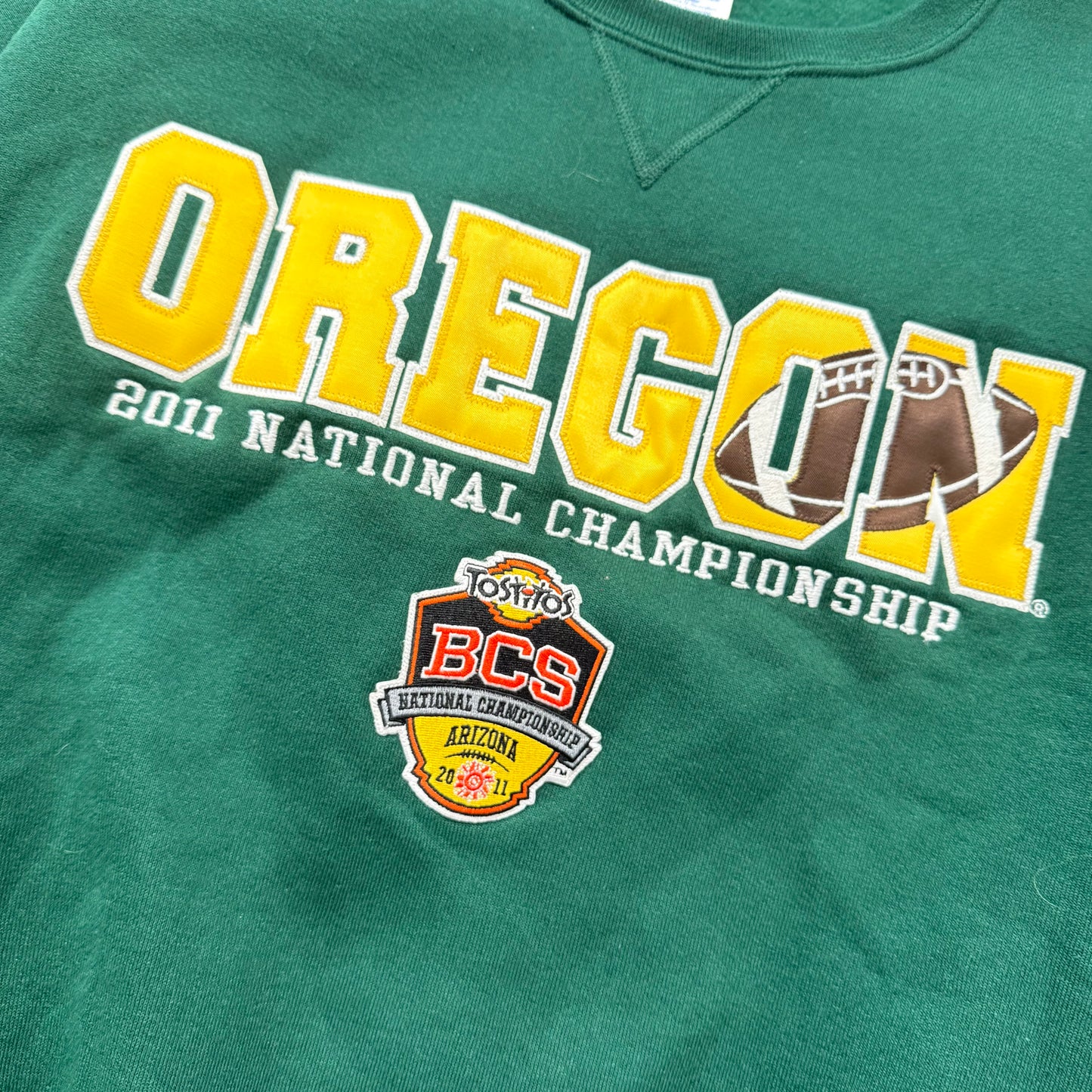 Russel Athletic Oregon 2011 National Championship BCS Green Sweatshirt Size 3XL