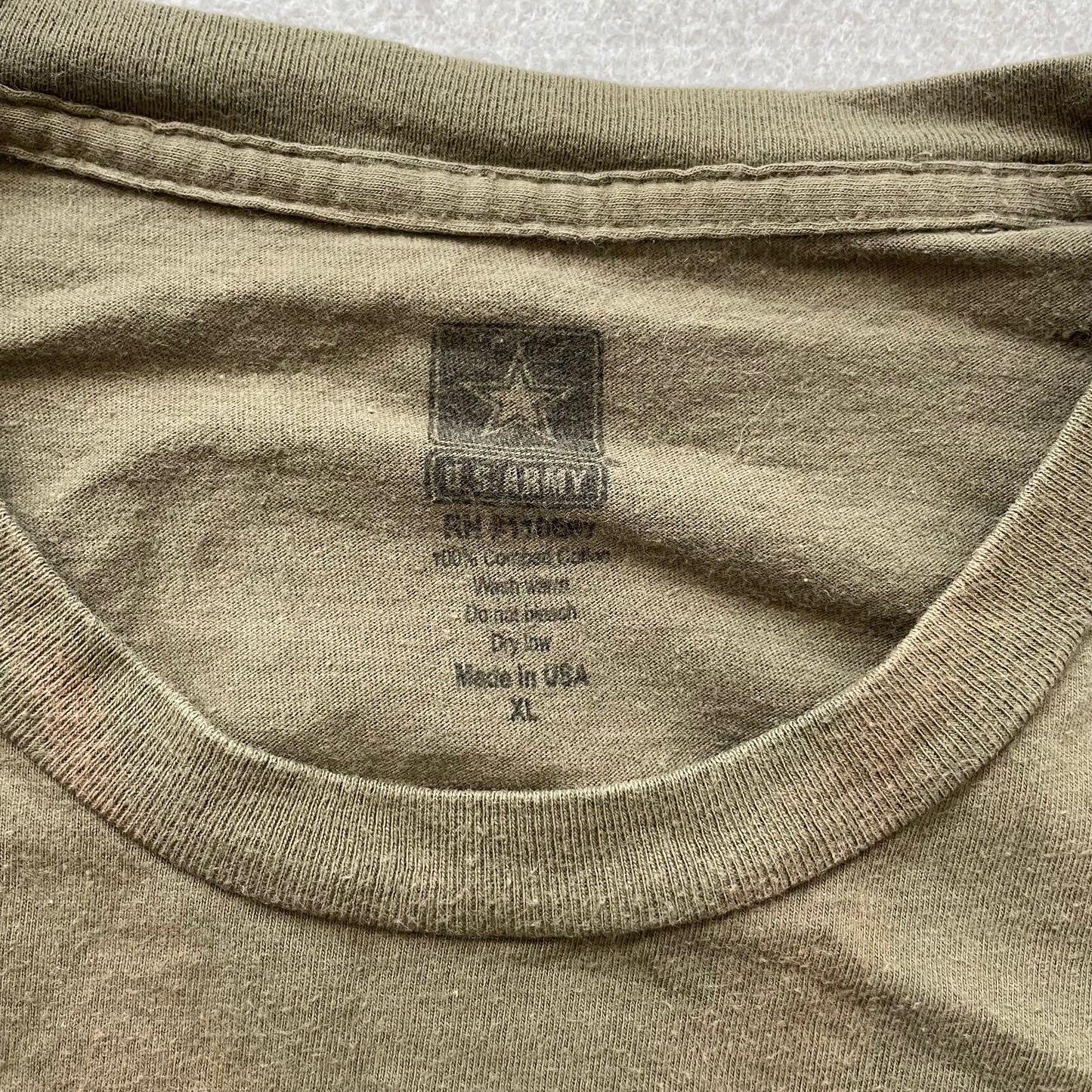 U.S. Army Men's Olive Green Cotton T-Shirt Short Sleeve Crewneck Logo Size XL