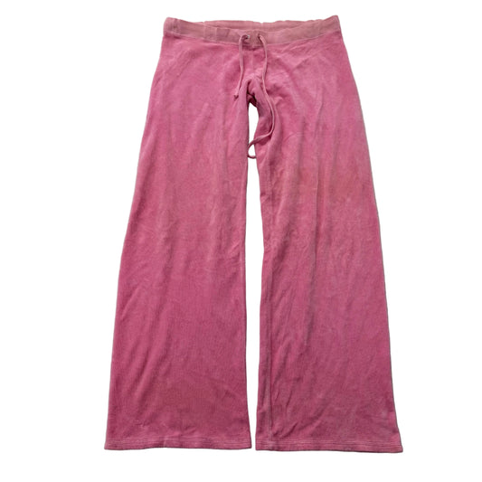2003 Vintage Juicy Couture Women's Pink Terry Cloth Flared Track Pant Y2k Size L