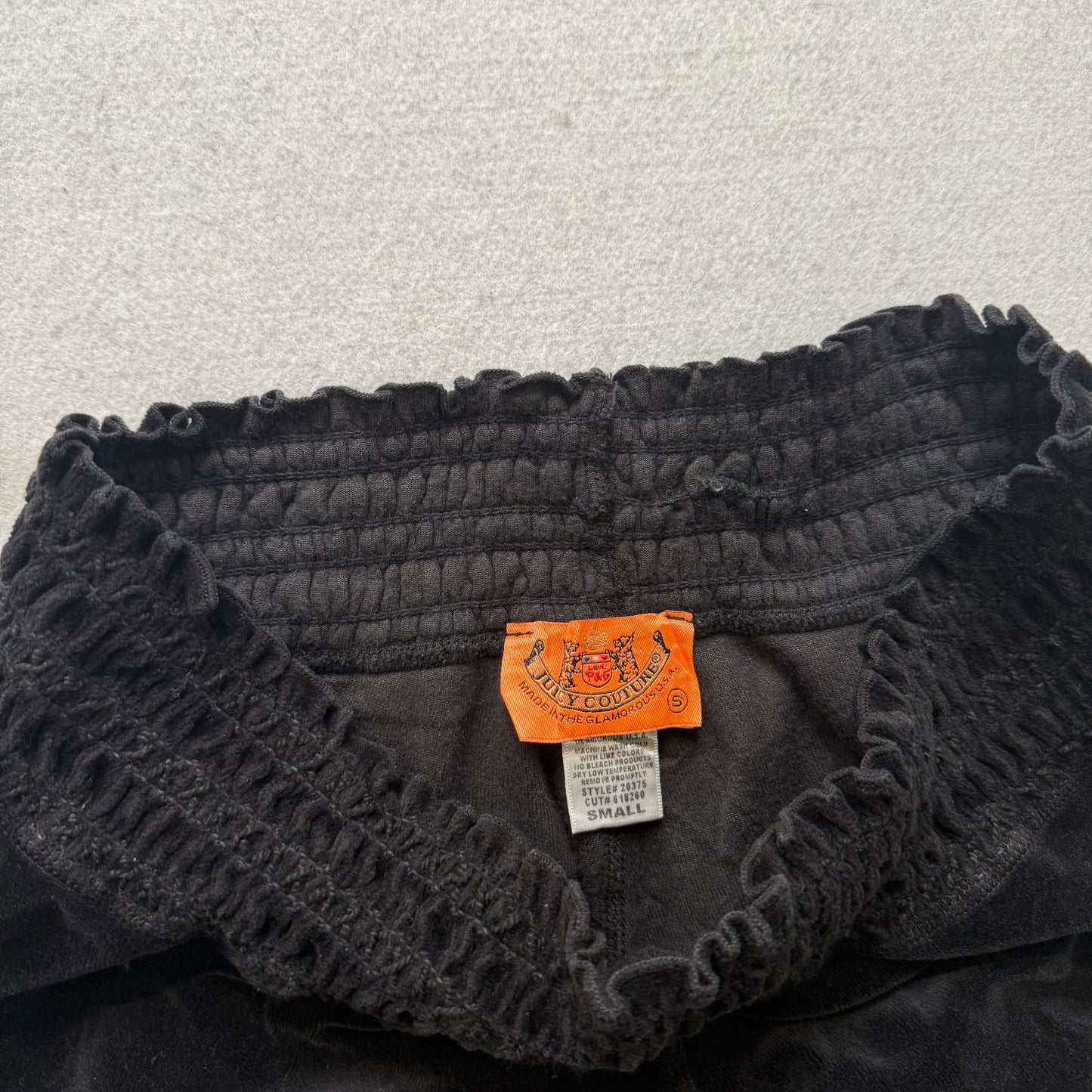 2003 Vintage Juicy Couture Women's Black Velour Flared Track Pants Y2K Size S