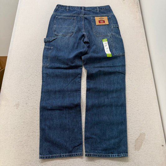Dickies Men's Blue Relaxed Fit Carpenter Denim Jeans Pockets Classic Size W32