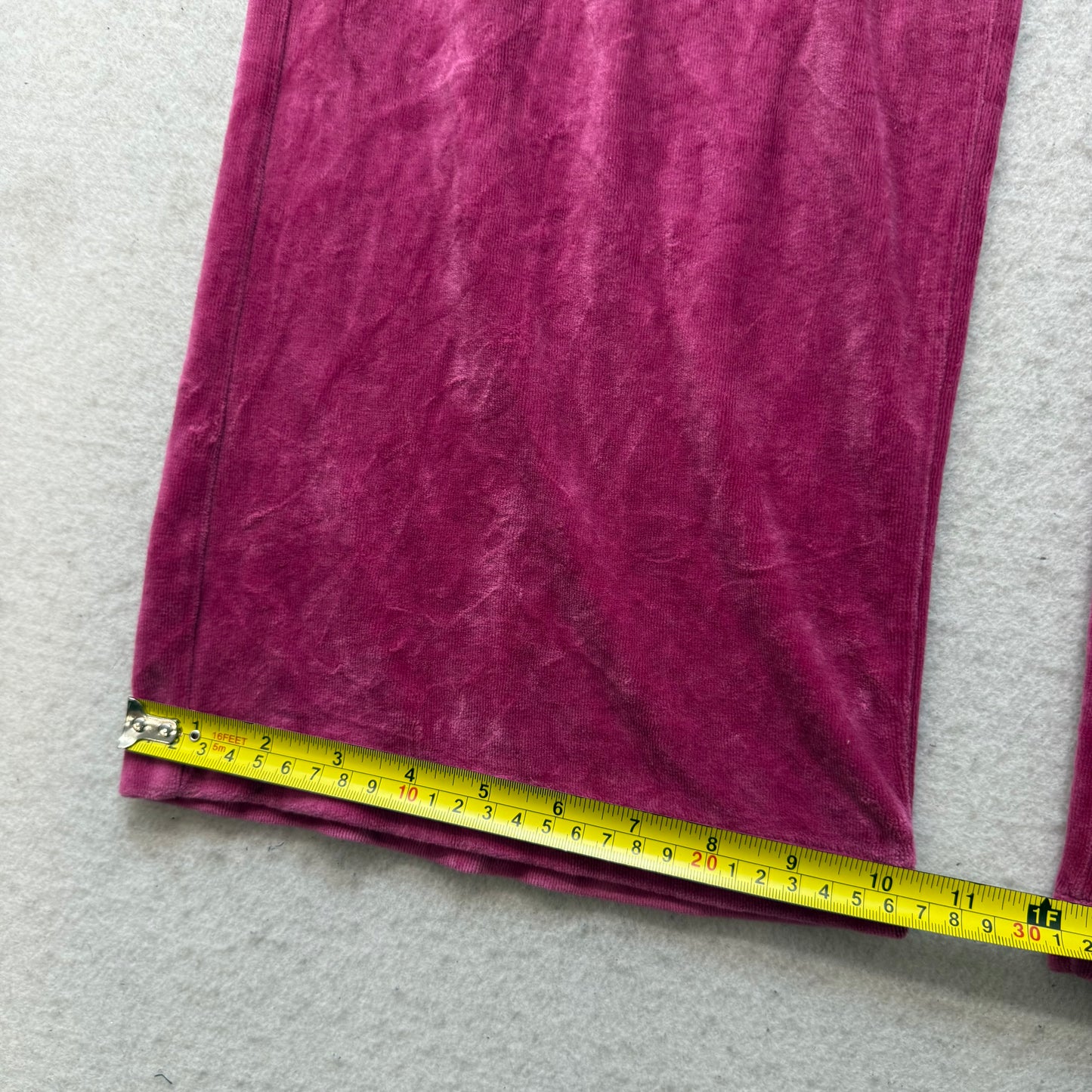 Vintage Juicy Couture Women's Pink Velour Flare Leg Track Pants Loungewear Size S