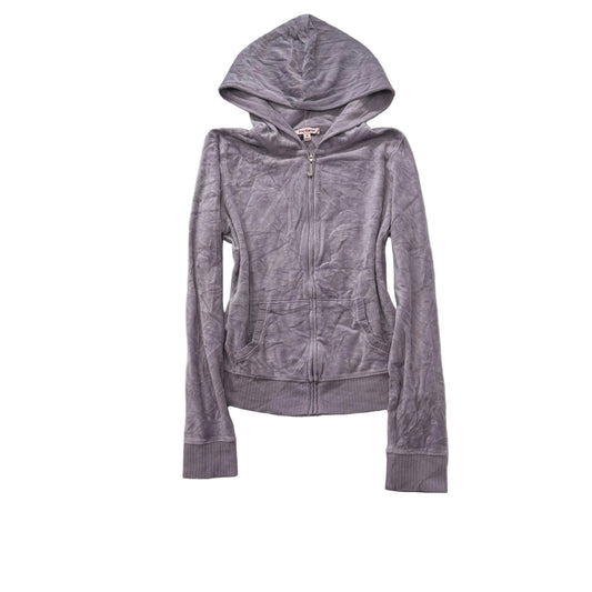 Juicy Couture Women's Lavender Velour Zip-Up Hoodie Pockets Casual Y2K Size M