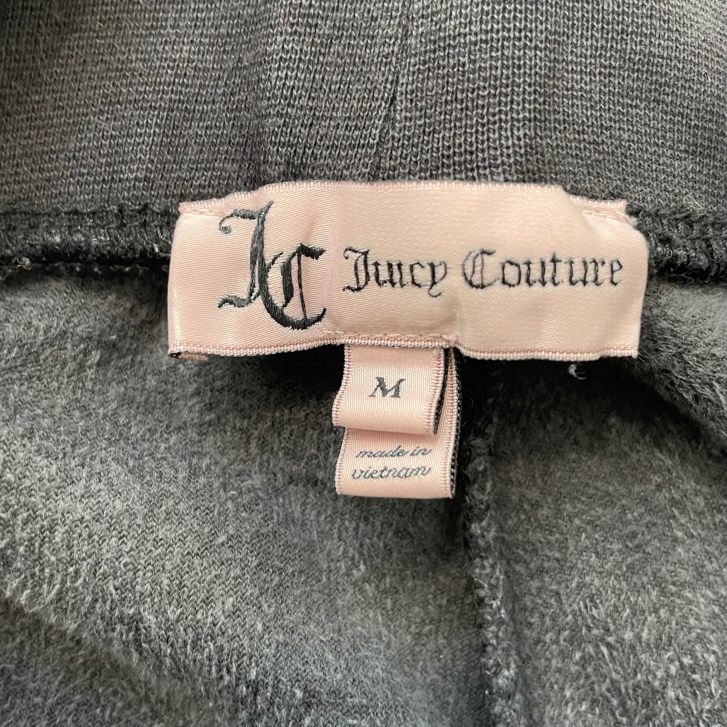 Juicy Couture Women's Charcoal Grey Velour Flared Track Pants Loungewear Size M