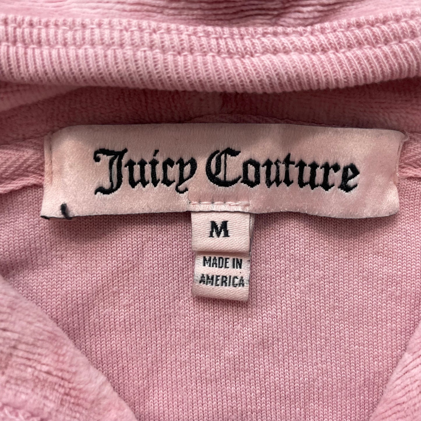 Juicy Couture Women's Pink Velour Zip-Up Hoodie Scottie Dog Logo Y2k Size M