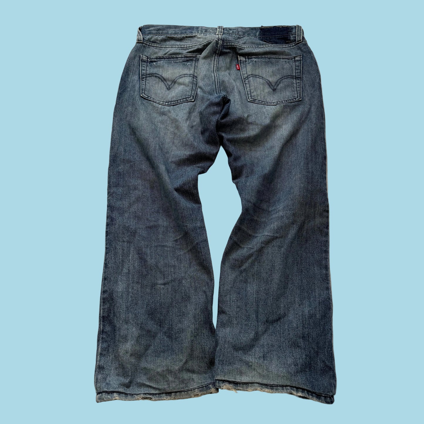 Levis 514 Slim Men's Blue Denim Straight Jeans Medium Wash Zip Fly Size 36W