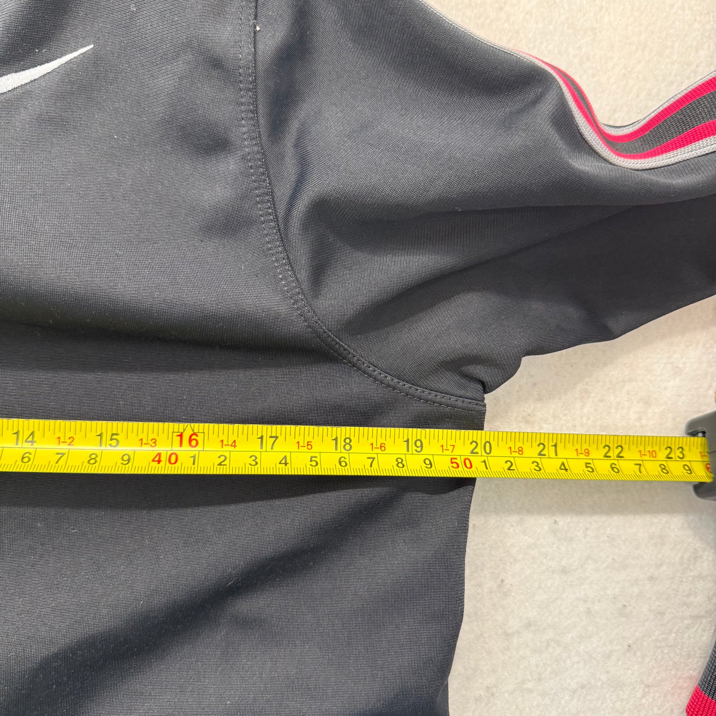 Nike Womens Black Full Zip Track Jacket Pink Gray Stripes Performance Y2k Size L