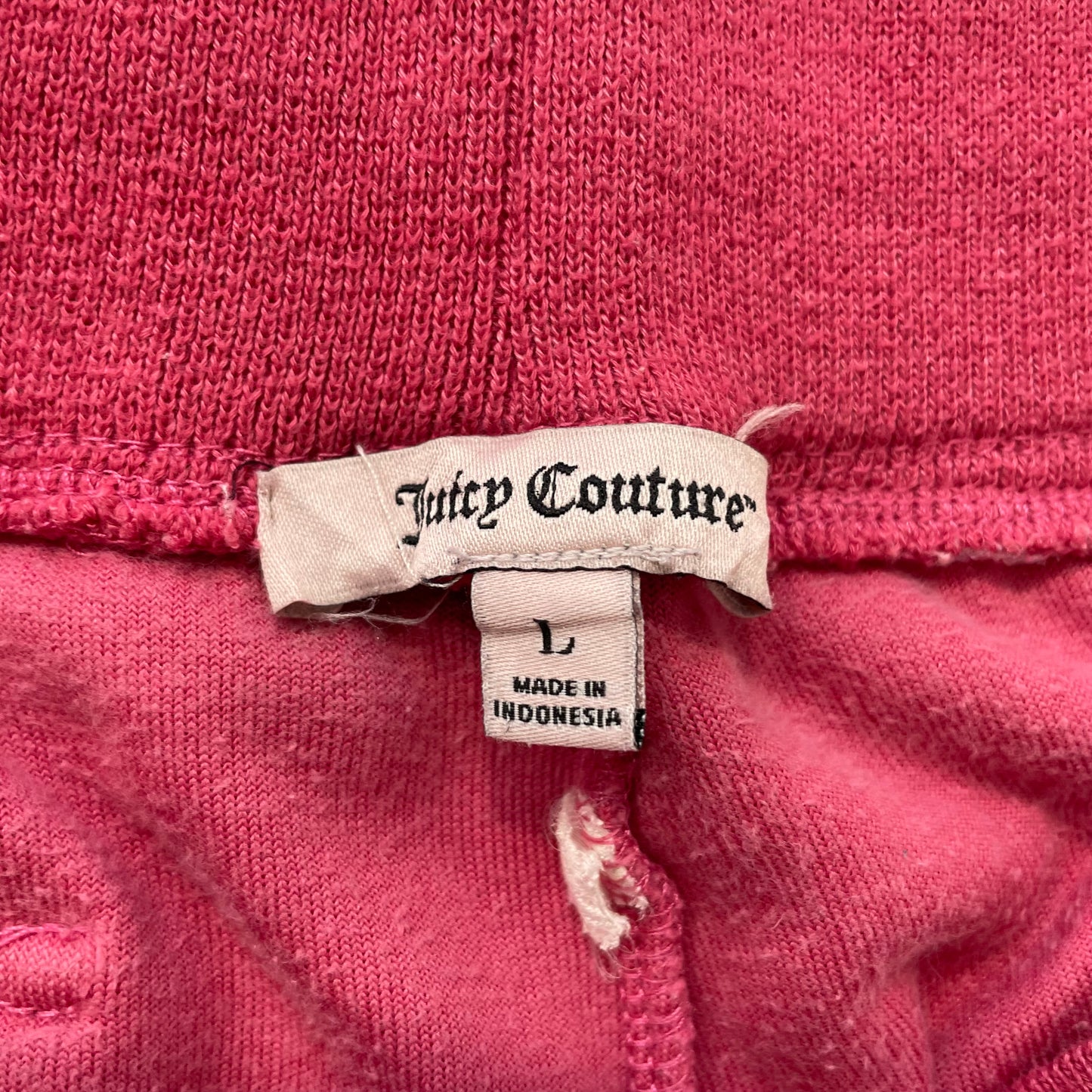 Juicy Couture Women's Red Velour Flared Track Pants Back Flap Pockets Size L