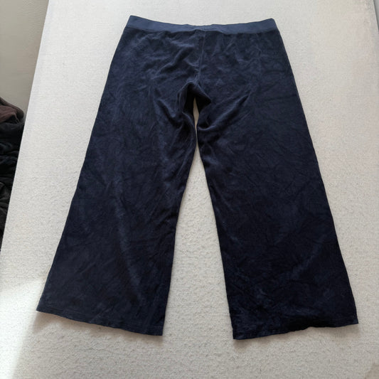 Vintage Juicy Couture Women's Navy Terry Cloth Capris Pants Drawstring Size L